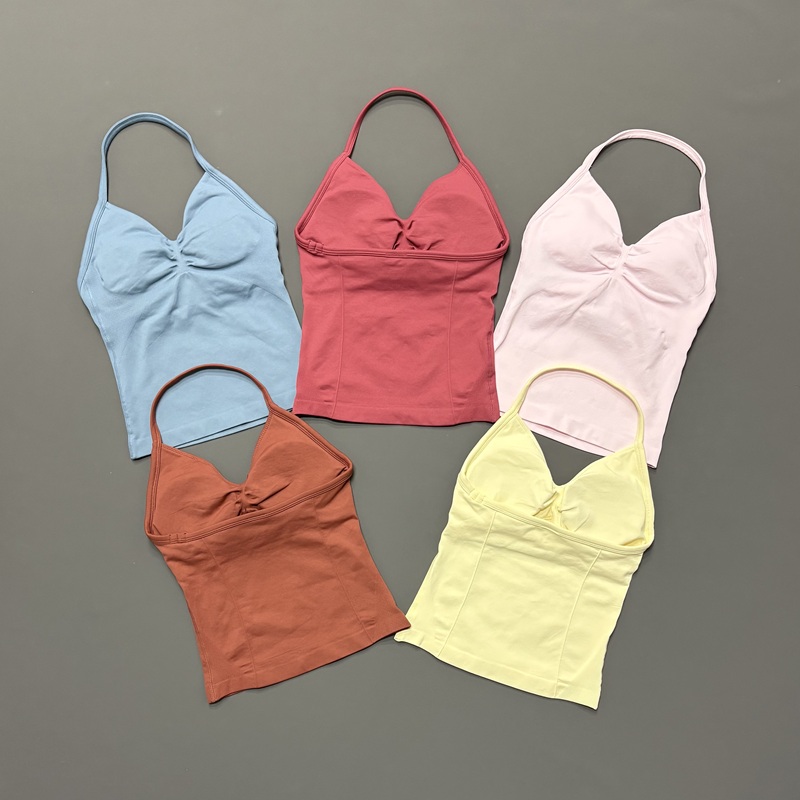 Halter Neck Top - Top Sportivo da Donna Senza Cuciture