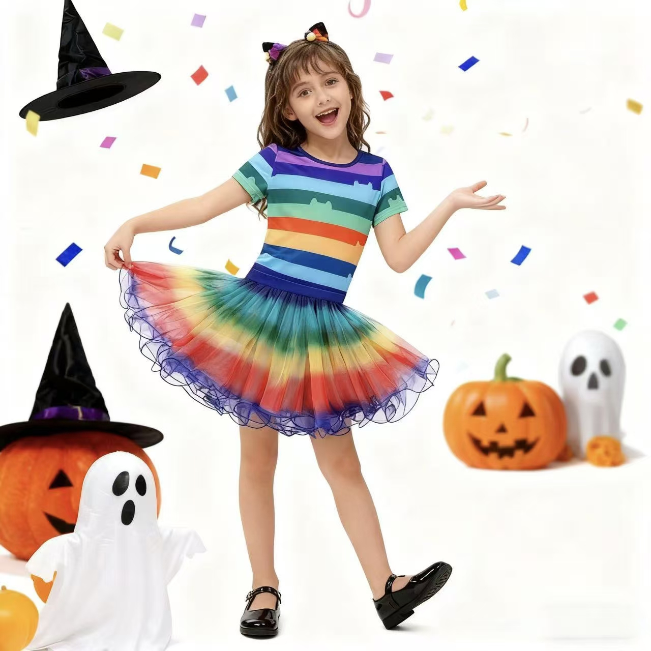 Summer Clothing Kids - Set di T-shirt a righe arcobaleno