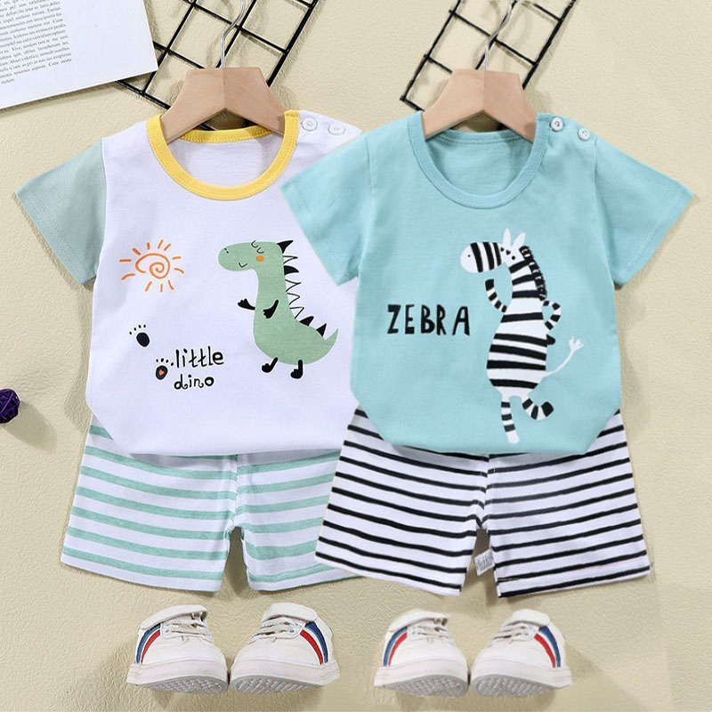 Summer Clothing Newborn - T-shirt in cotone + pantaloncini Set