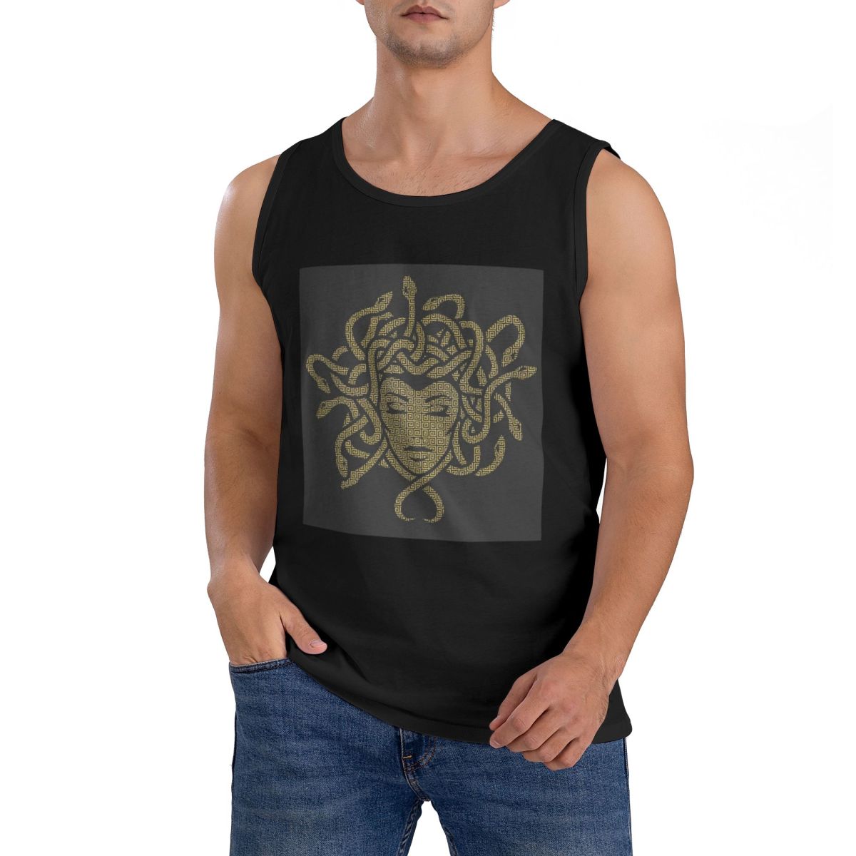 Summer Clothing For Greece - T-Shirt Senza Maniche in 100% Cotone