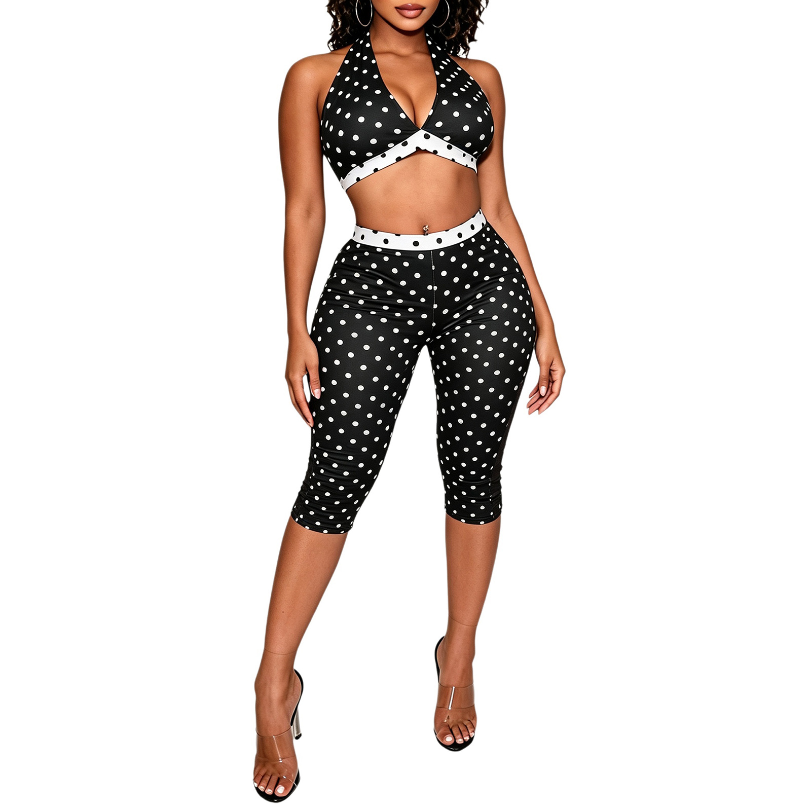 Halter Neck Top - Completo Sexy da Donna con Stampa