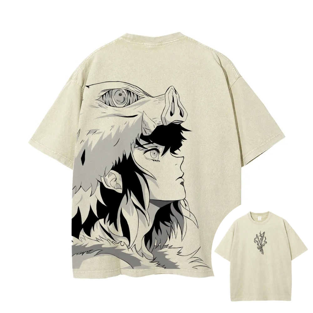 Summer Clothing Good Quality - T-Shirt Demon Slayer Unisex Effetto Lavato,