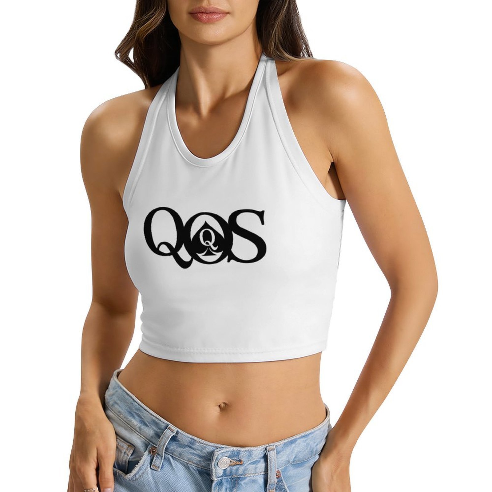 Top da donna con stampa QOS, c - Halter Neck Top recensione e prezzo