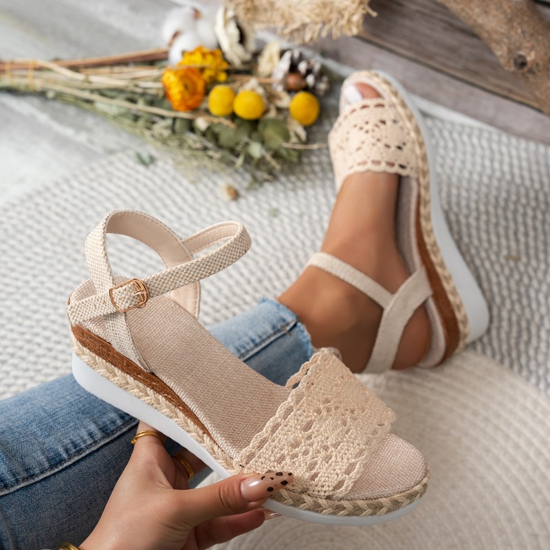Sandali con Zeppa in Pizzo da  - Espadrille Sandal Women recensione e prezzo