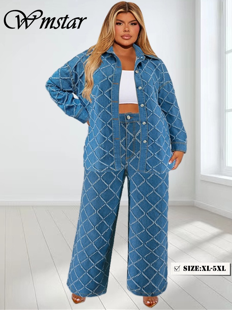 Wmstar Plus Size Denim Set a d - Summer Clothing Wholesale recensione e prezzo